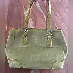 Coach suede handbag satchel